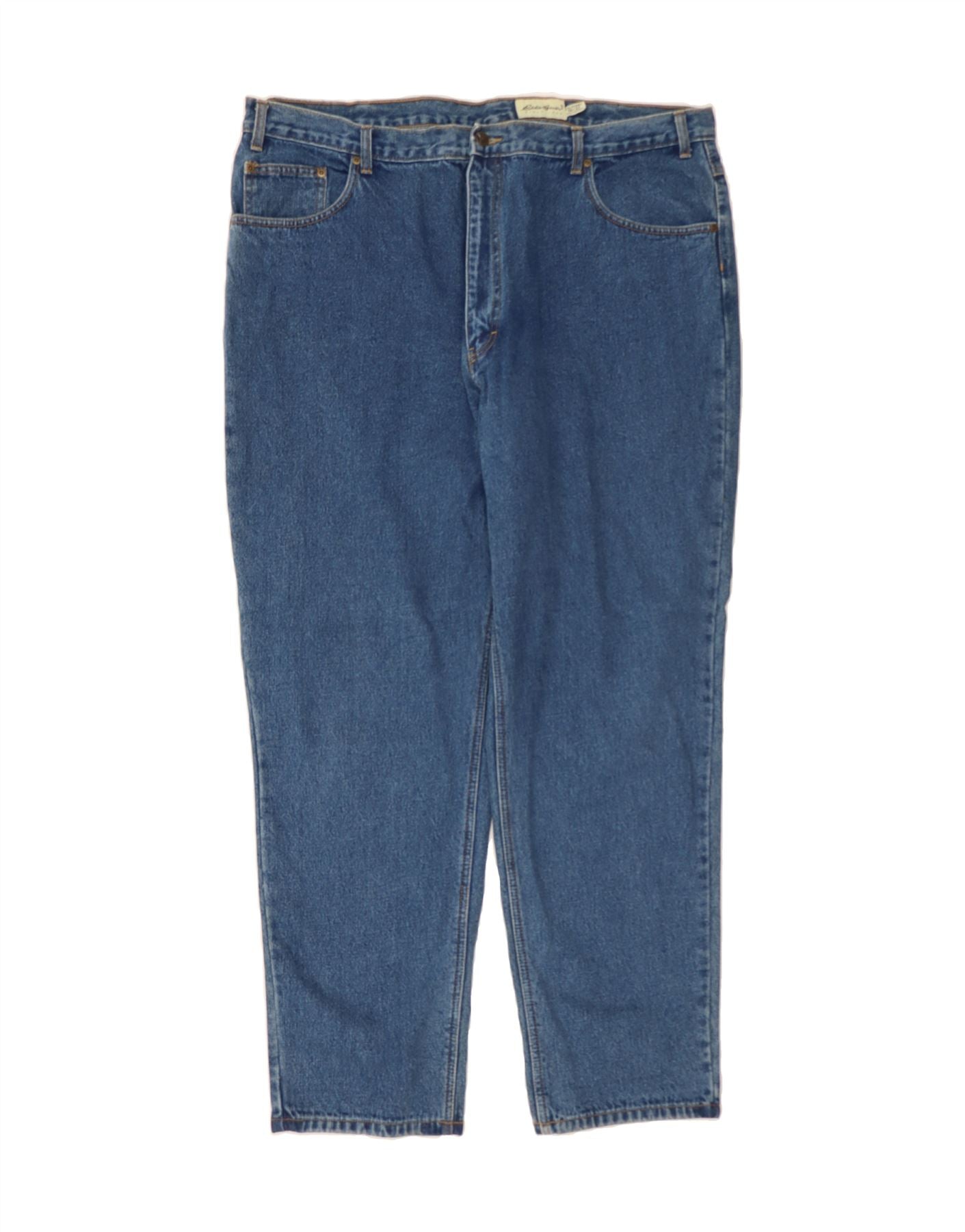 image of EDDIE BAUER Mens Slim Jeans W46 L32 Blue Cotton