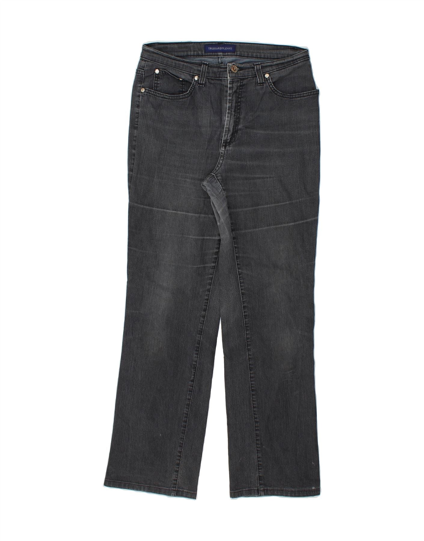 image of TRUSSARDI Womens Straight Jeans W31 L29 Grey Cotton