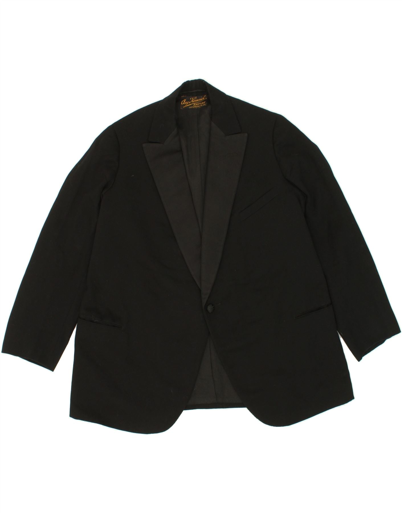 image of VINTAGE Mens 1 Button Blazer Jacket UK 38 Medium Black