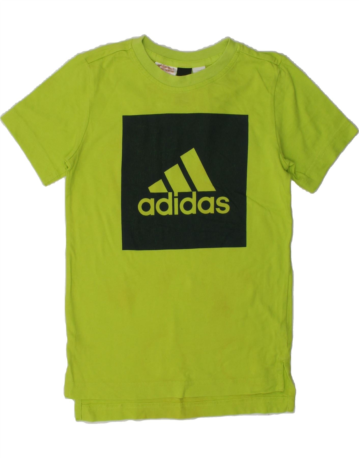 image of ADIDAS Boys Graphic T-Shirt Top 5-6 Years Green Cotton