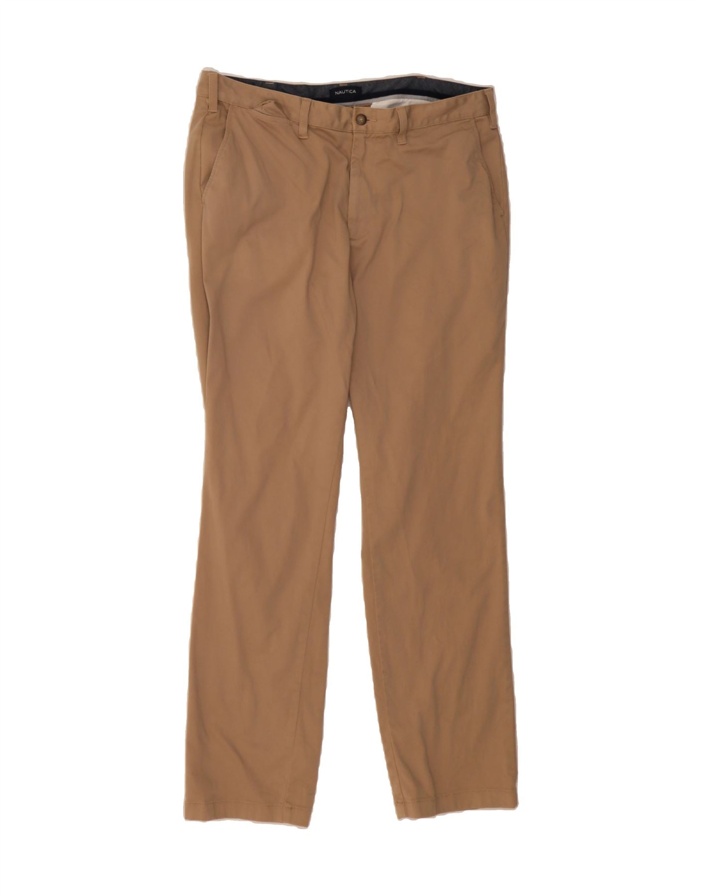 image of NAUTICA Mens Straight Chino Trousers W36 L34 Beige