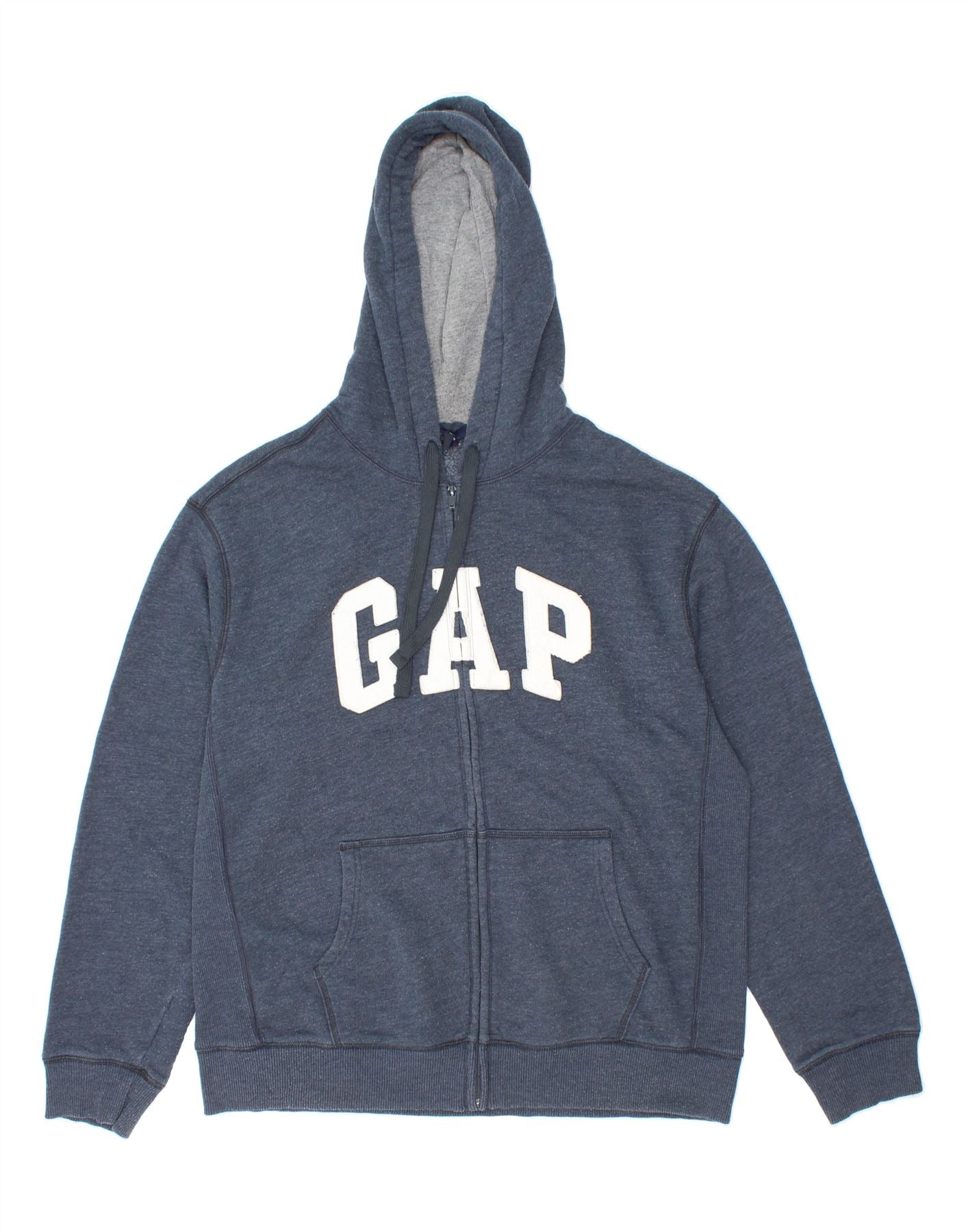 Image of GAP Mens Graphic Zip Hoodie Sweater XL Navy Blue Cotton