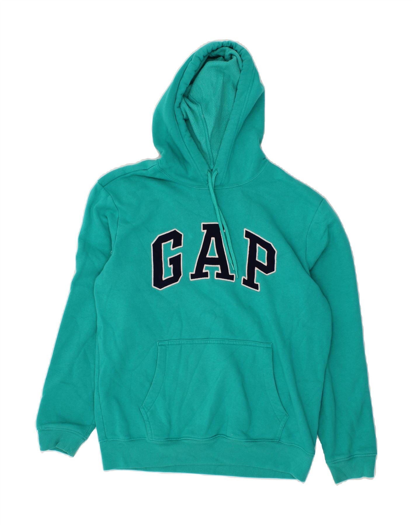 image of GAP Mens Graphic Hoodie Jumper Small Turquoise Cotton