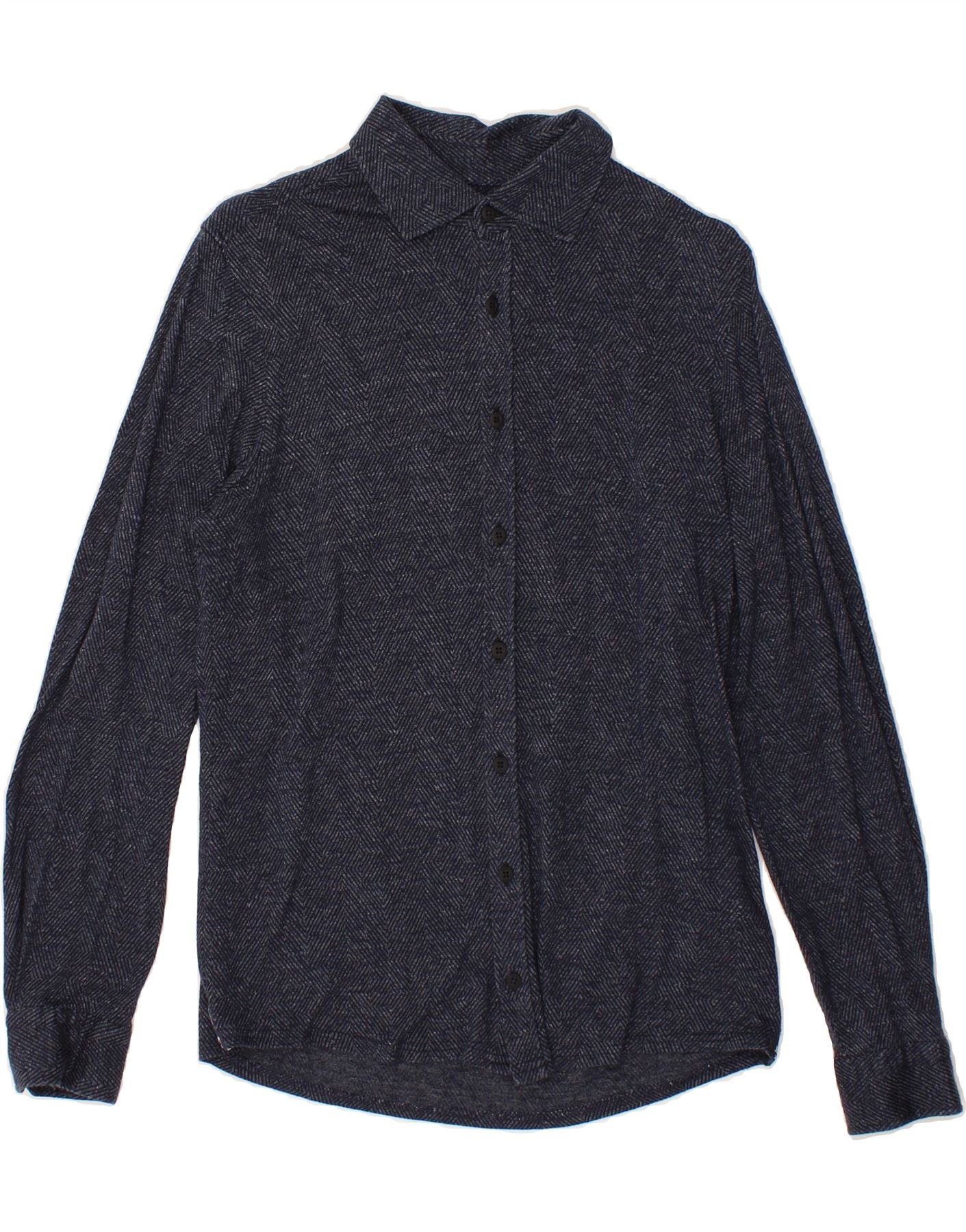 image of JOOP Mens Shirt Medium Navy Blue Herringbone Cotton