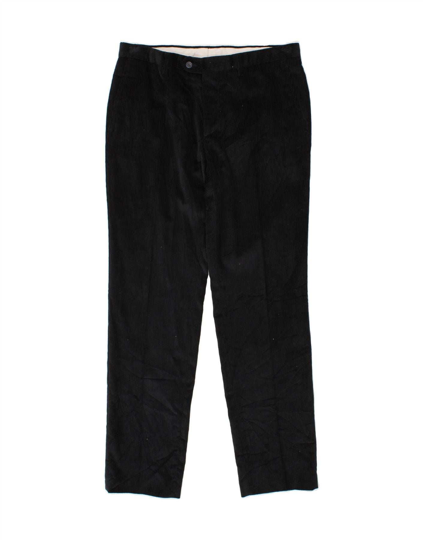 Image of EREDI PISANO Mens Straight Corduroy Trousers IT 50 Large W32 L31 Navy Blue