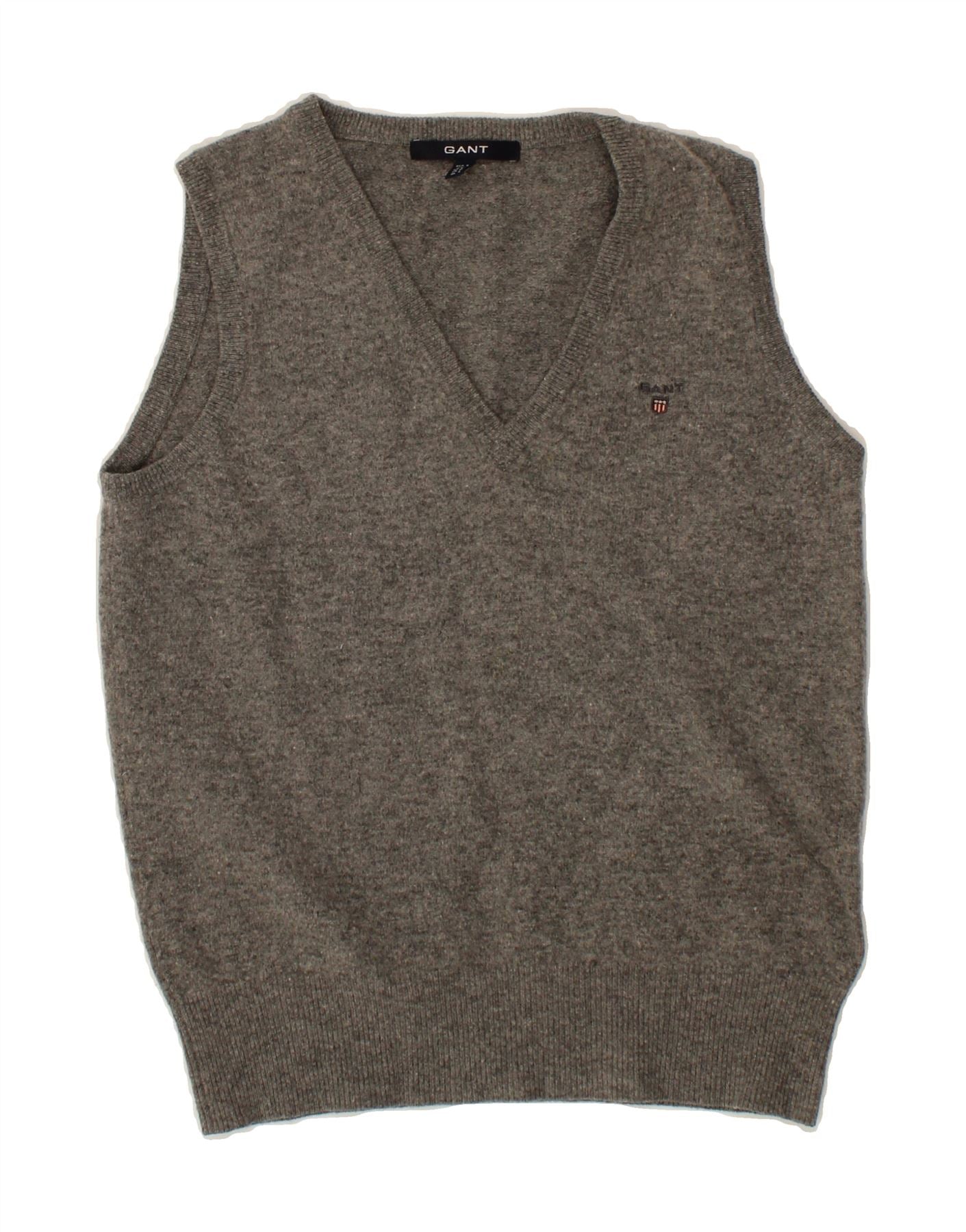 image of GANT Womens Vest Tank Top UK 10 Small Grey Wool