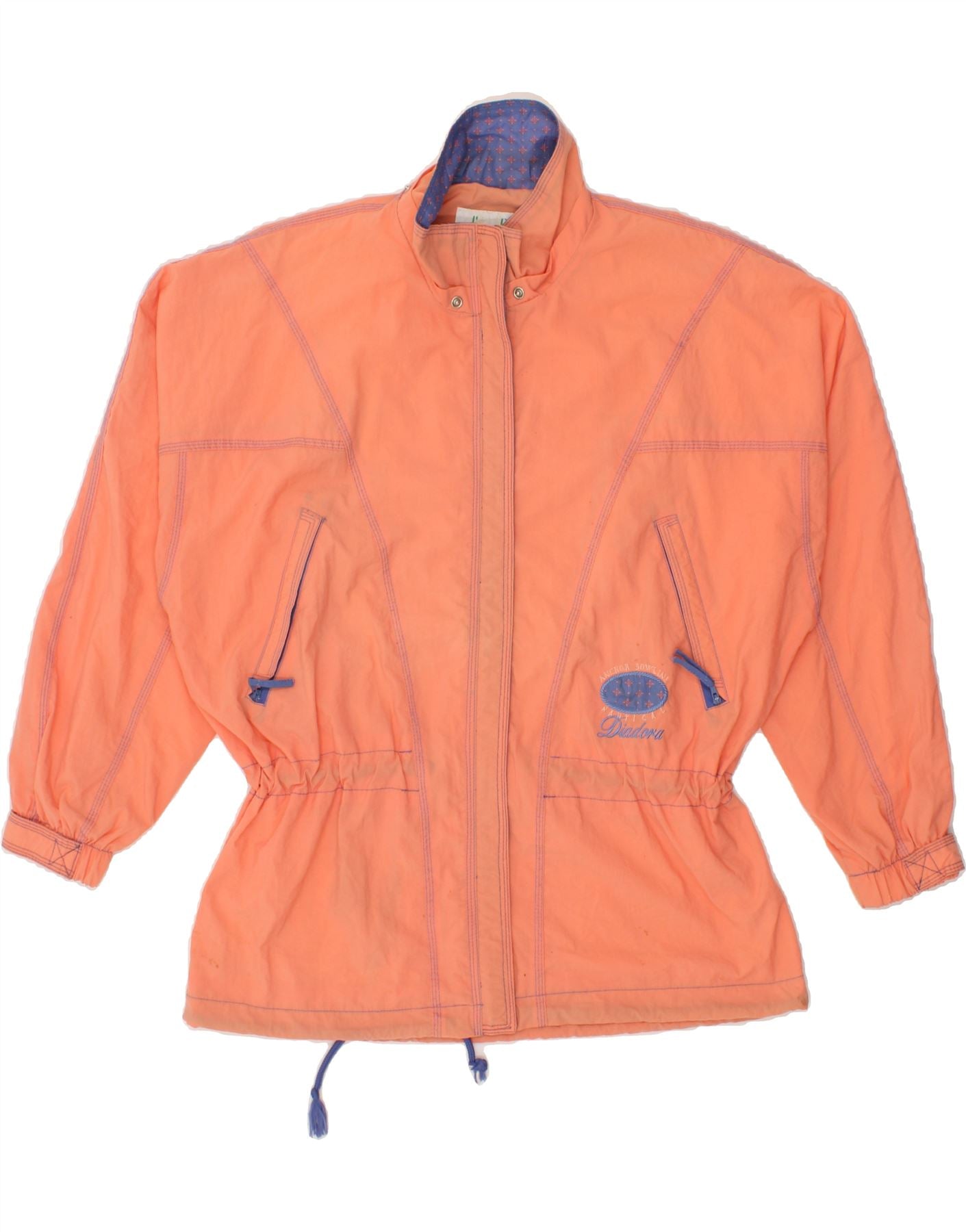 image of DIADORA Womens Bomber Jacket UK 14 Medium Orange Nylon