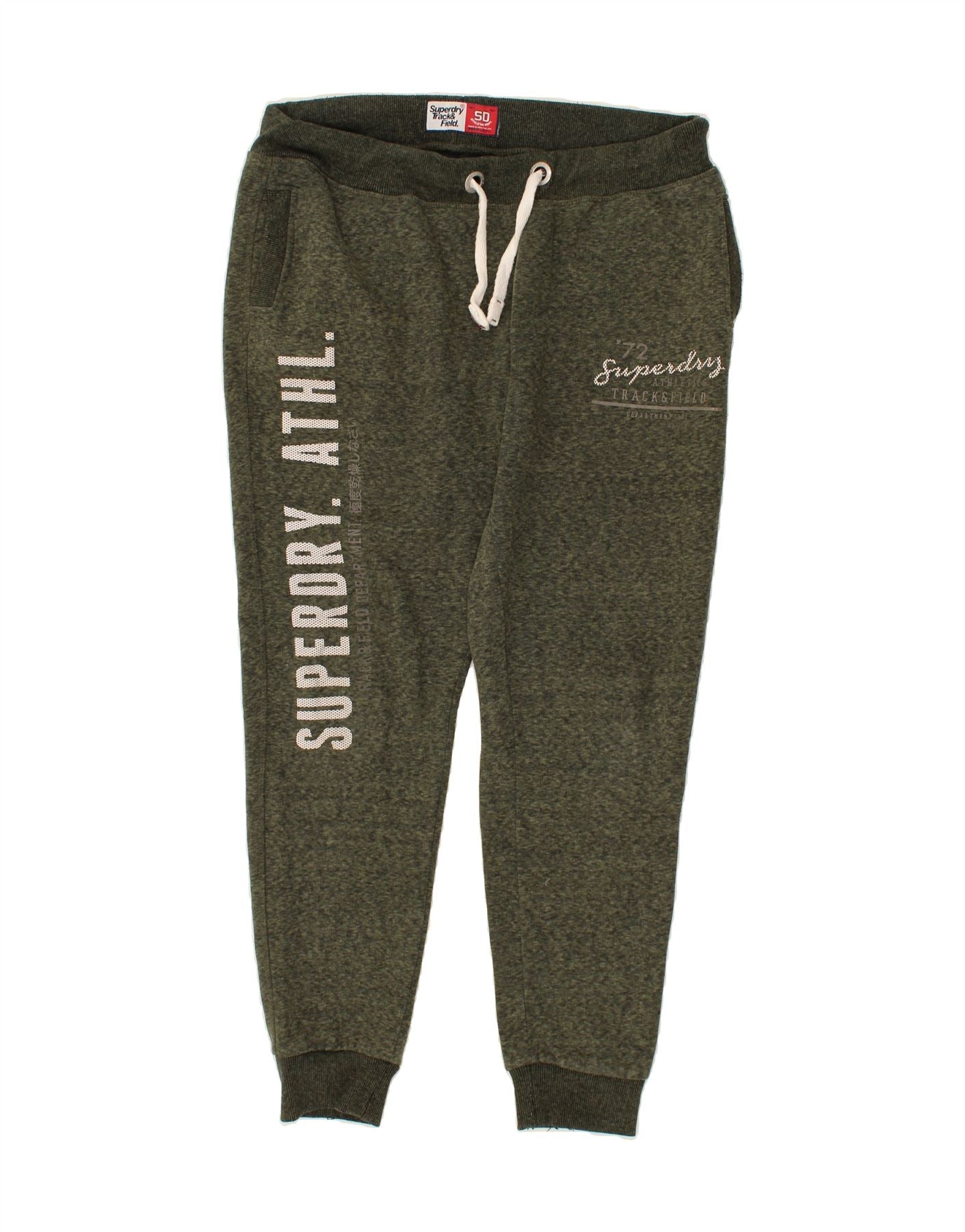 Image of SUPERDRY Womens Graphic Tracksuit Trousers Joggers UK 16 Large Green