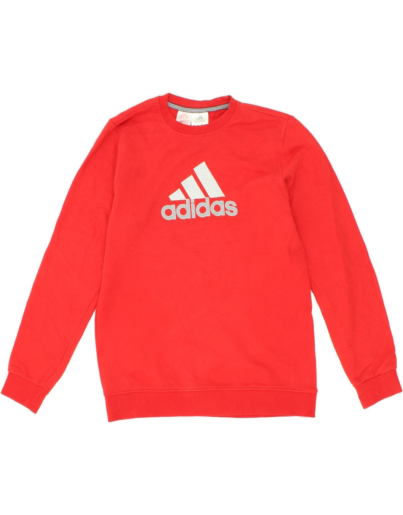 ADIDAS Boys Graphic Sweatshirt Jumper 15-16 Years Red Cotton