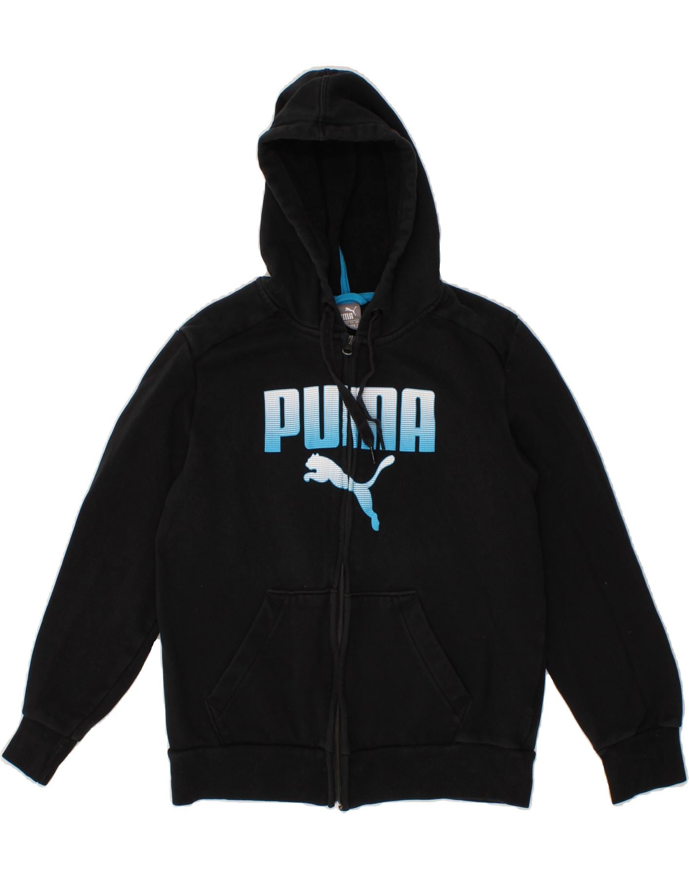 image of PUMA Mens Graphic Zip Hoodie Sweater Small Black