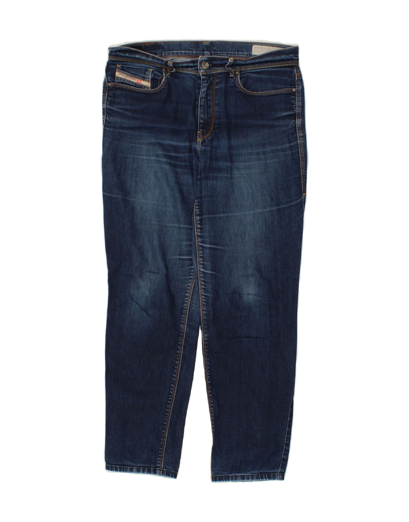 image of DIESEL Womens Highkee Slim Straight Jeans W30 L26  Blue Cotton