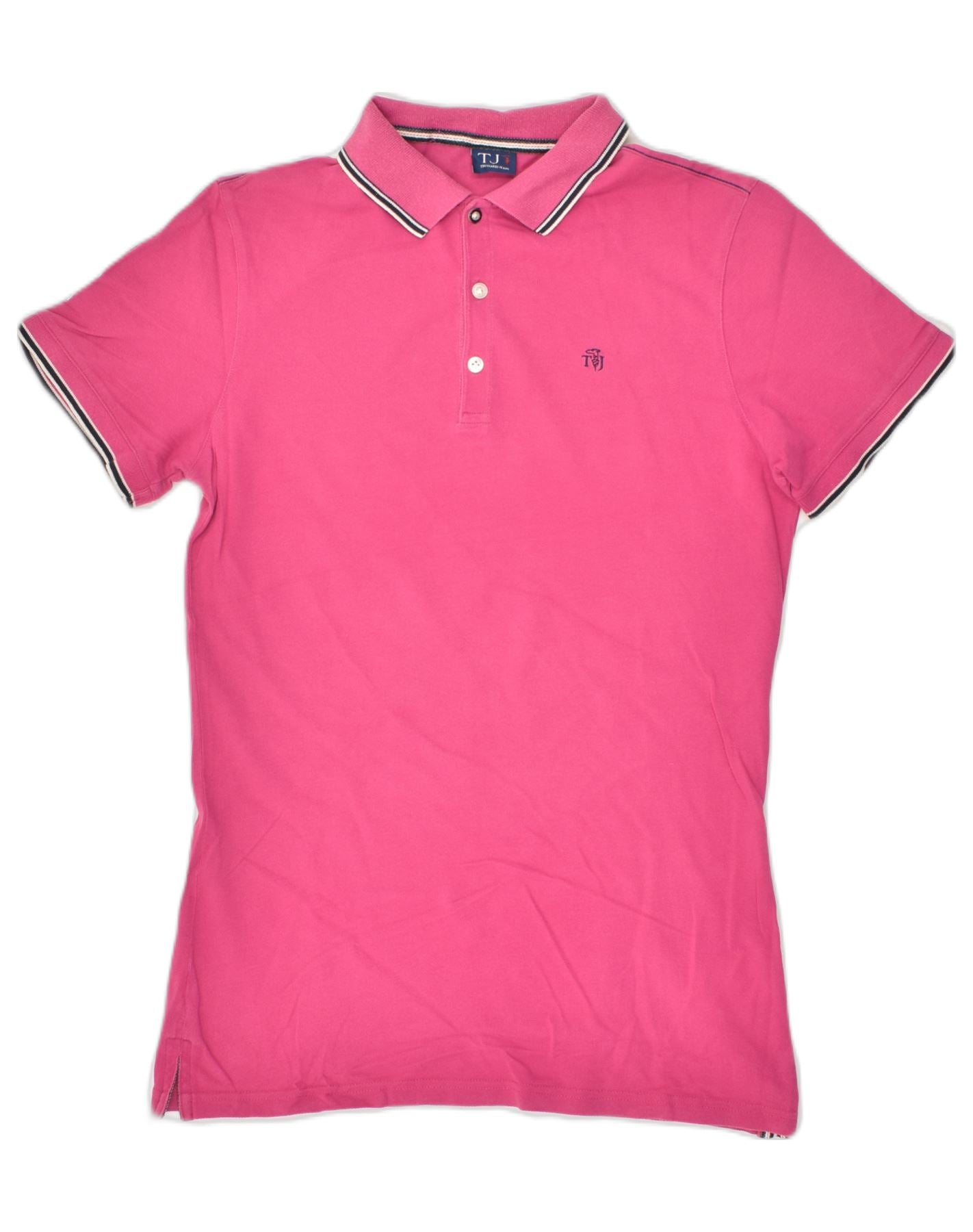 image of TRUSSARDI JEANS Mens Polo Shirt Small Pink Cotton