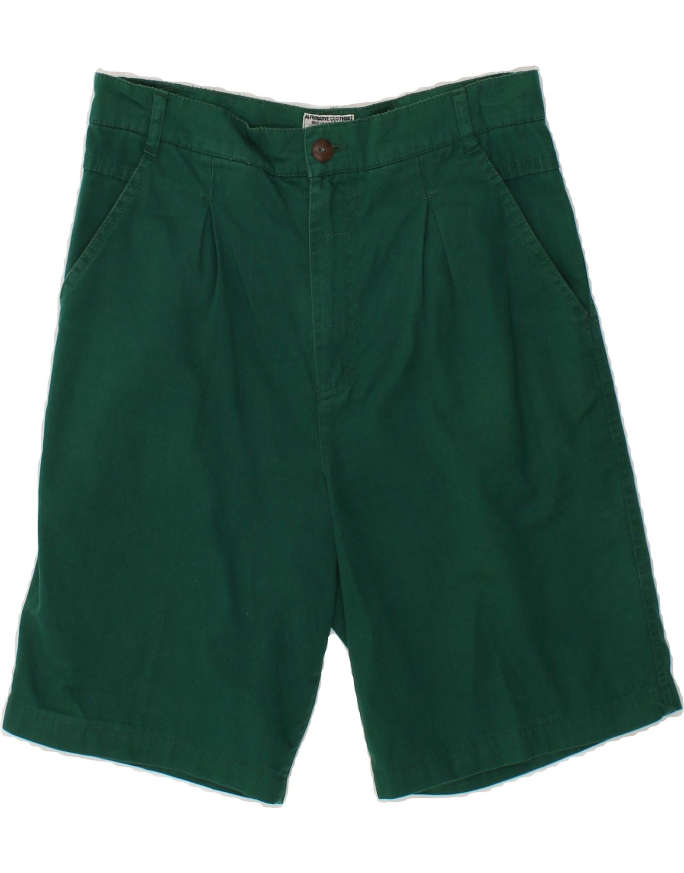 image of VINTAGE Mens Chino Shorts IT 46 Small W30 Green Cotton