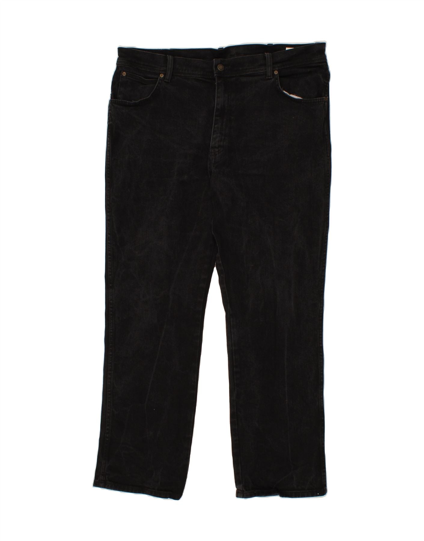 image of WRANGLER Mens Regular Fit Straight Jeans W40 L32  Black Cotton