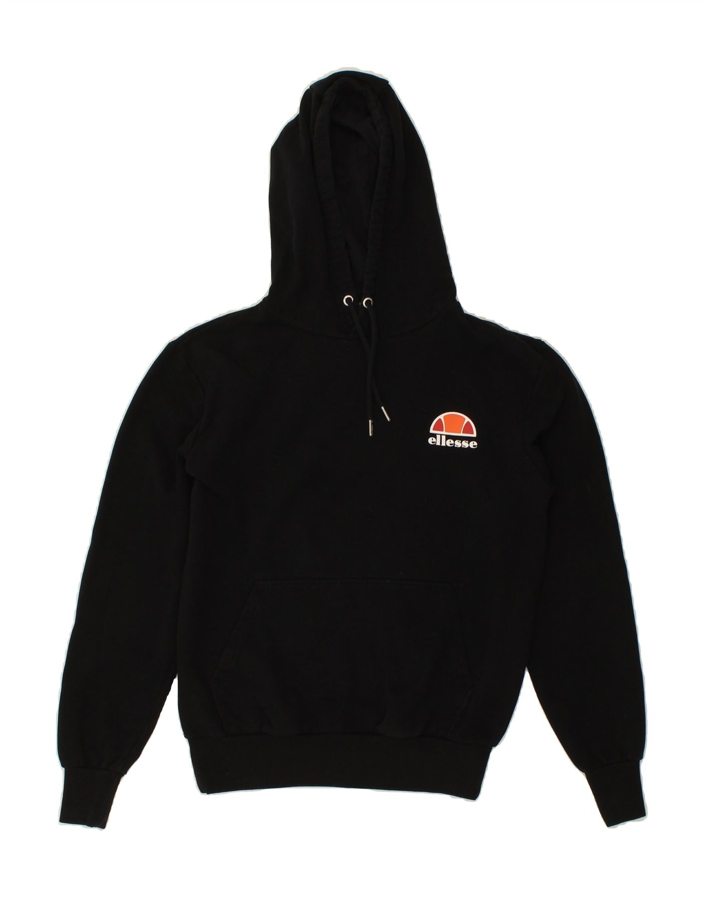image of ELLESSE Mens Hoodie Jumper Small Black Cotton