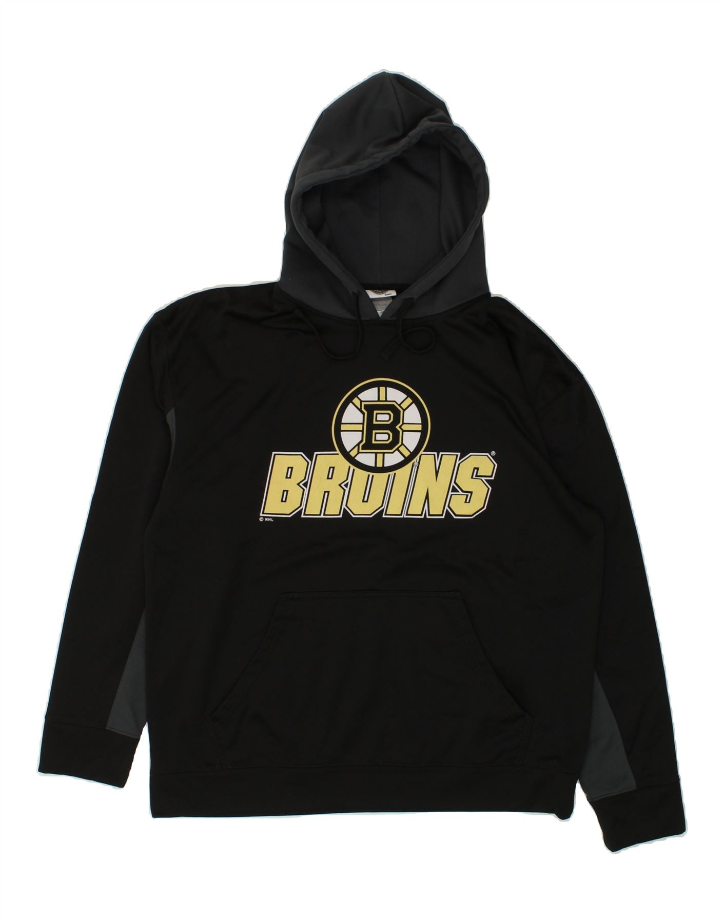 image of NHL Mens Boston Bruins Graphic Hoodie Jumper Large Black Colourblock