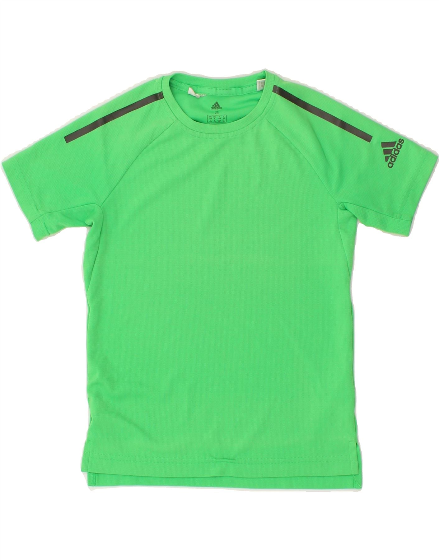 image of ADIDAS Boys Climacool T-Shirt Top 9-10 Years Small Green Polyester