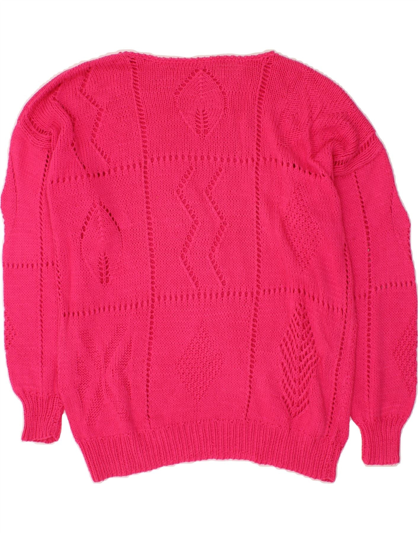 Image of VINTAGE Womens Boat Neck Jumper Sweater UK 18 XL Pink