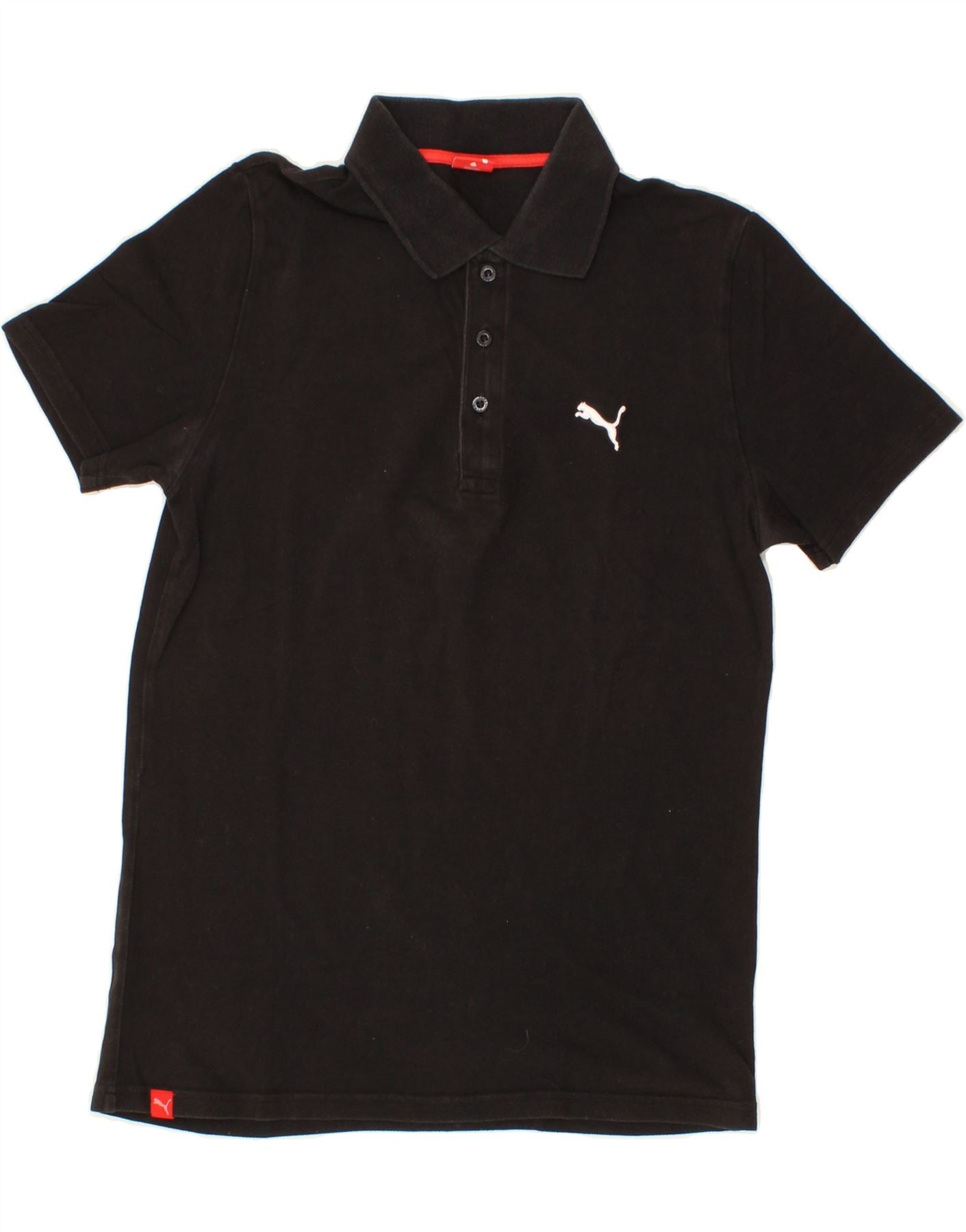 image of PUMA Mens Polo Shirt Medium Black Cotton