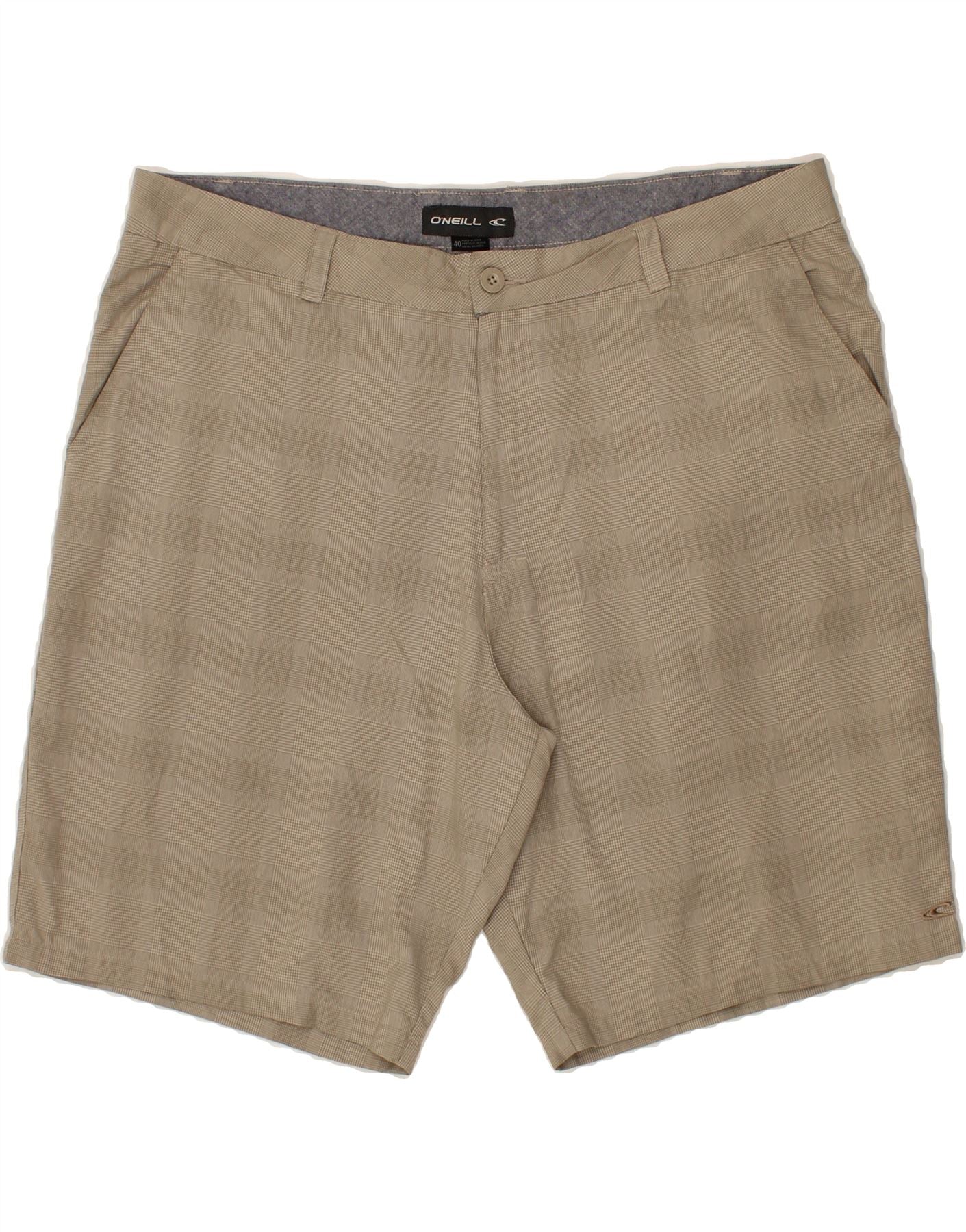 Image of O'NEILL Mens Chino Shorts W40 XL Beige Houndstooth Polyester