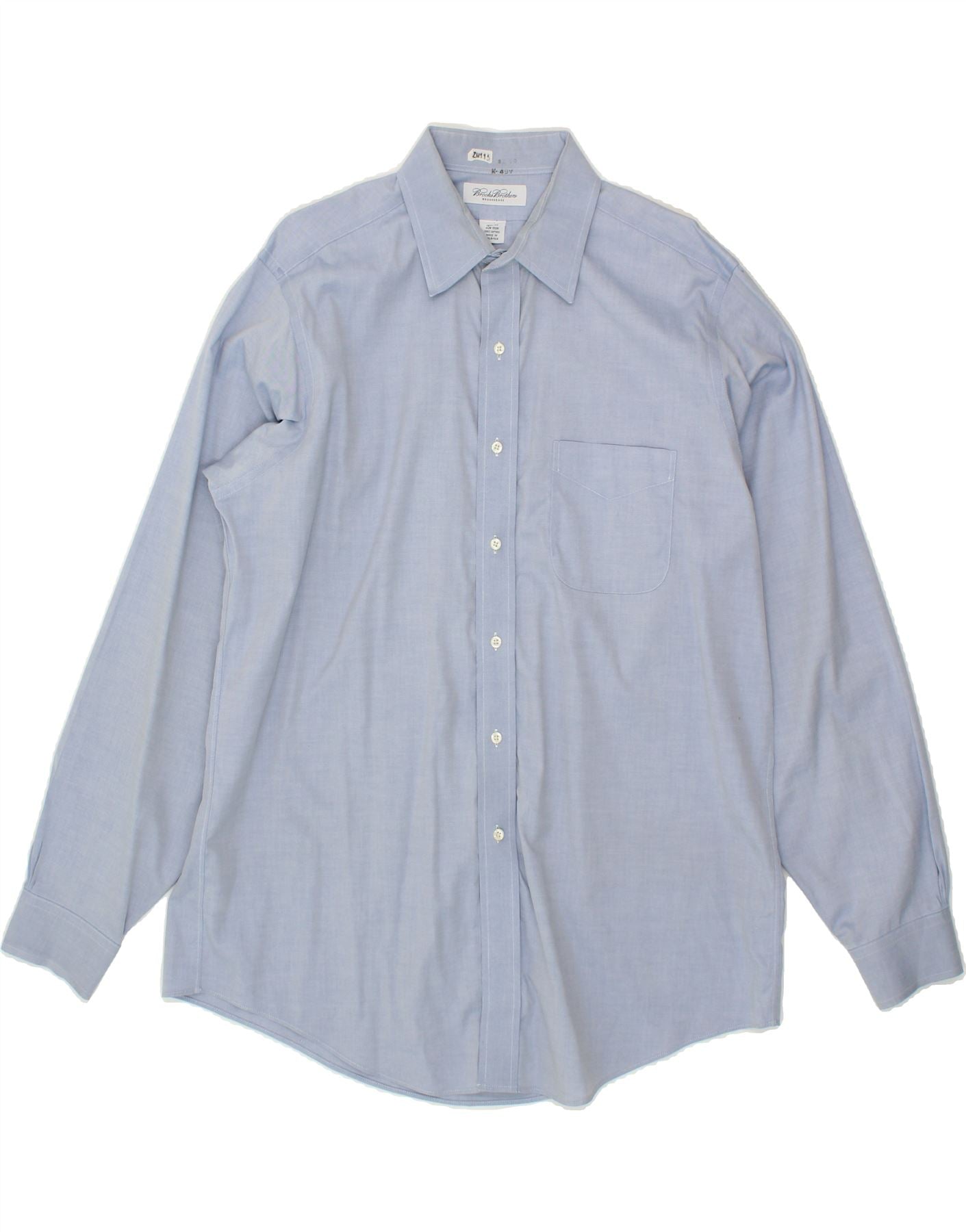 image of BROOKS BROTHERS Mens Brooklyn Shirt Size 16 1/2 Large Blue Cotton