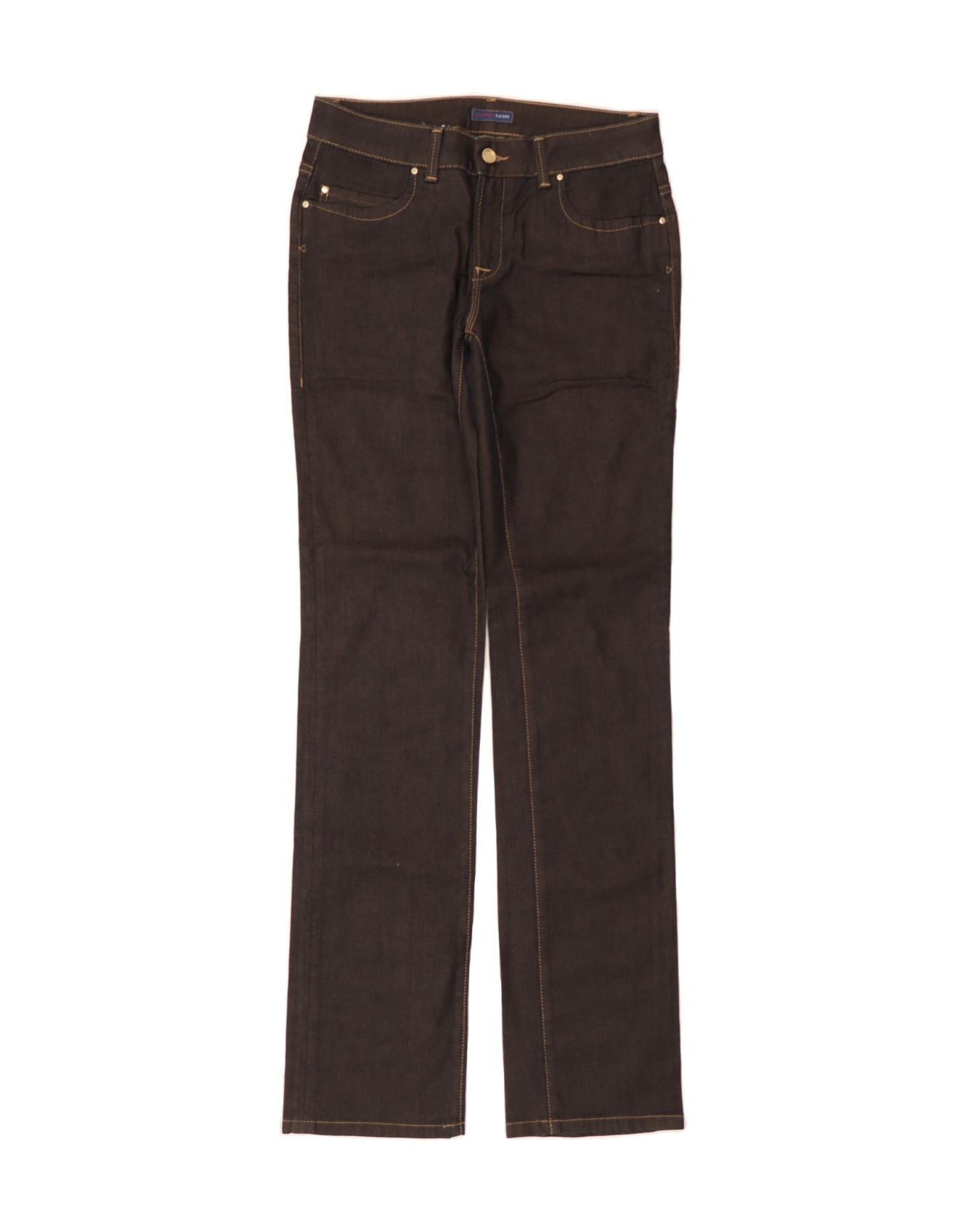 image of TRUSSARDI Womens Straight Jeans W26 L34 Brown Cotton