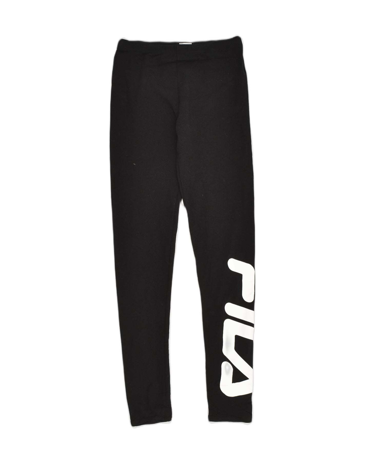 image of FILA Girls Graphic Leggings 15-16 Years 2XL Black Cotton