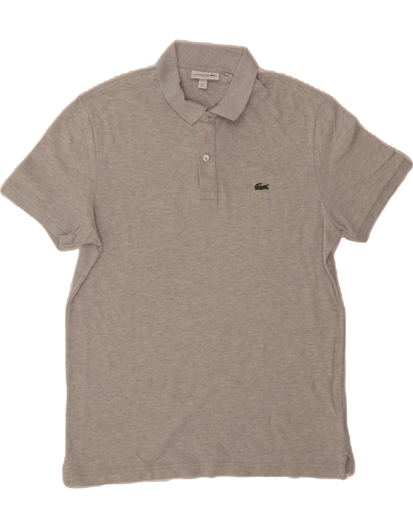 image of LACOSTE Mens Slim Fit Polo Shirt Size 5 Large Grey Cotton