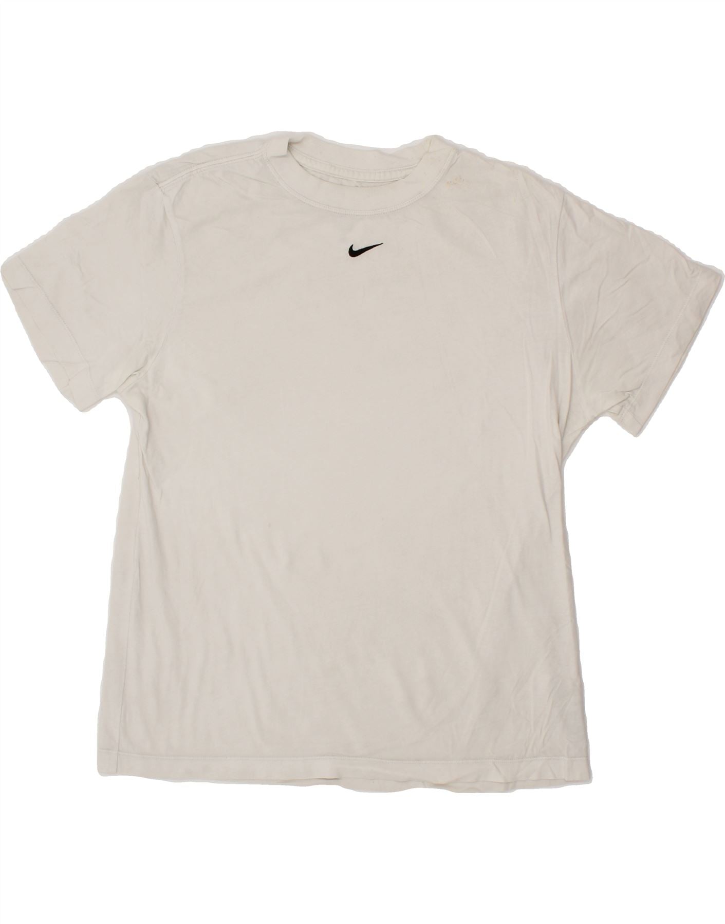 image of NIKE Mens T-Shirt Top XS Off White Cotton