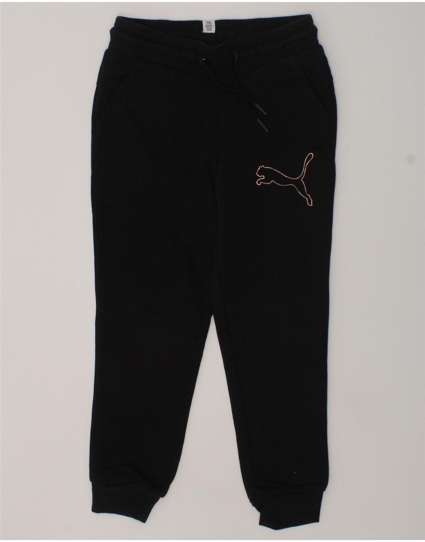 image of PUMA Girls Tracksuit Trousers Joggers 5-6 Years Black Cotton