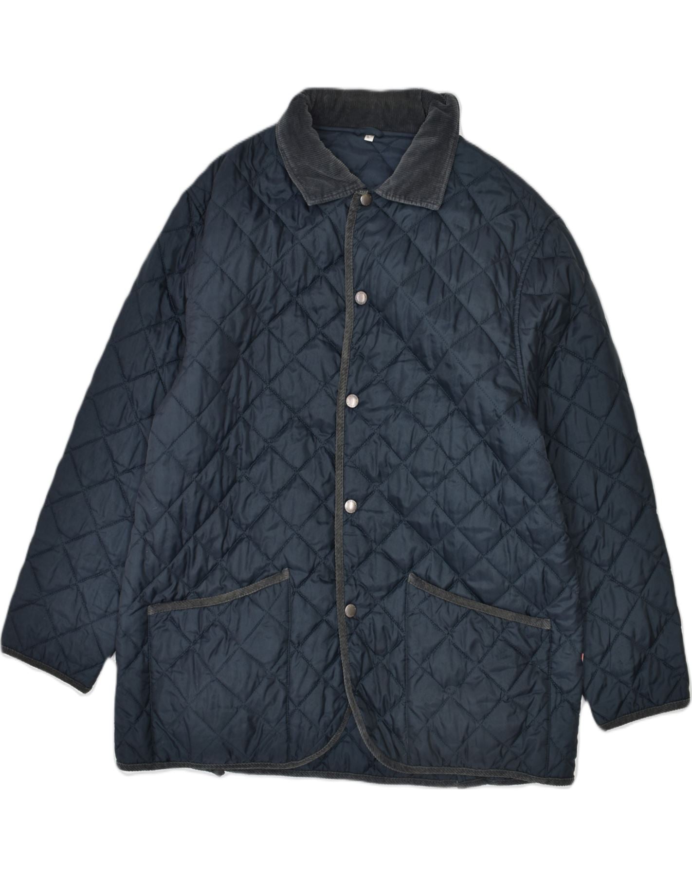 image of BRUGI Mens Quilted Jacket UK 40 Large Navy Blue Nylon