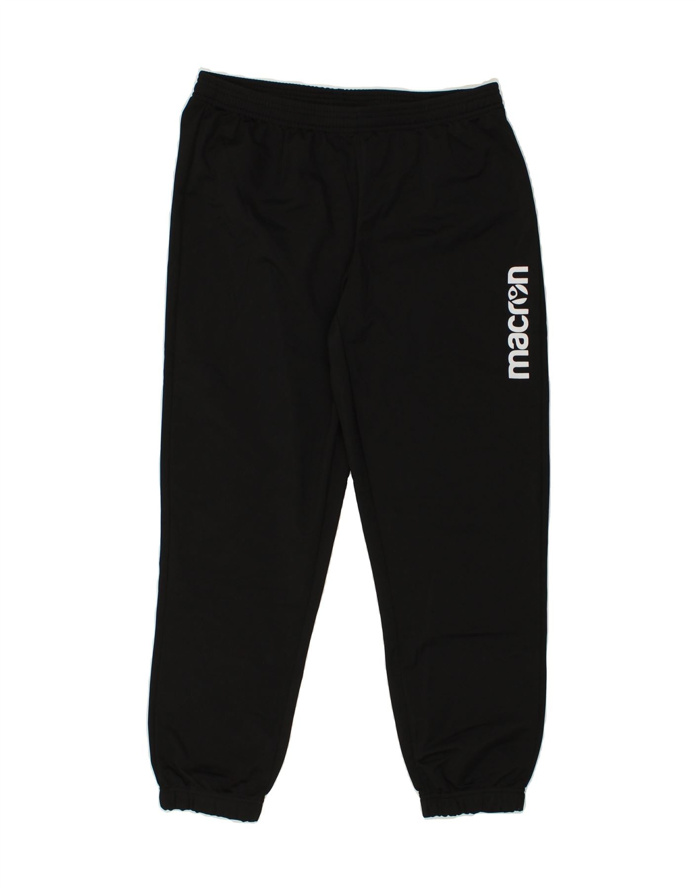 image of VINTAGE Mens Graphic Tracksuit Trousers Joggers Large Black Polyester