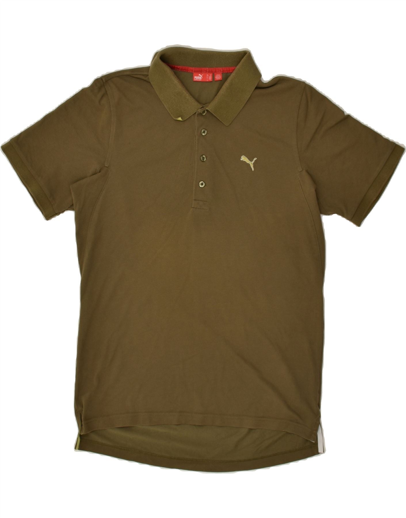 Image of PUMA Mens Polo Shirt Medium Khaki Cotton