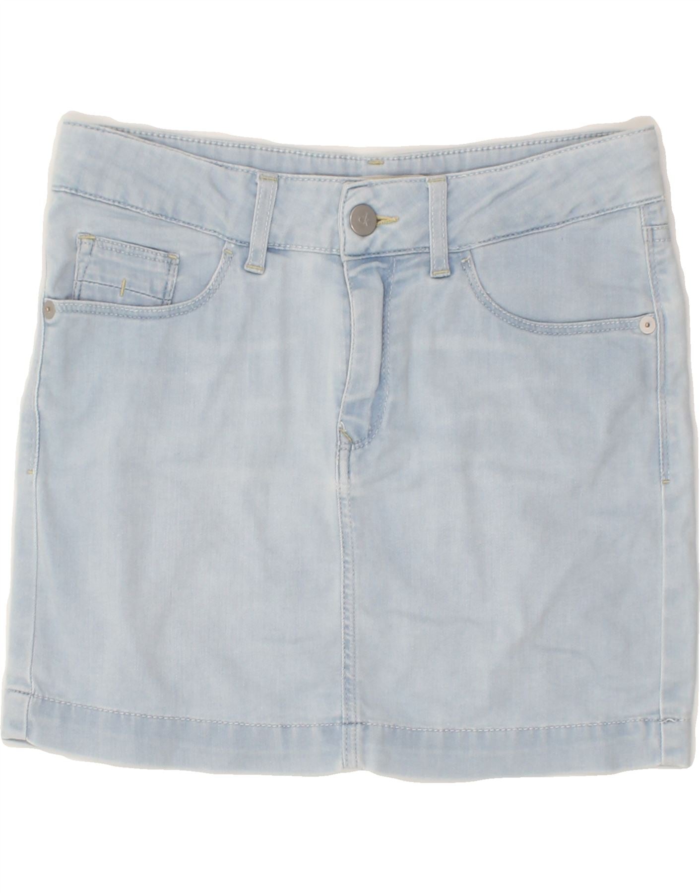 image of CALVIN KLEIN JEANS Womens Denim Mini Skirt Small W26  Blue Cotton