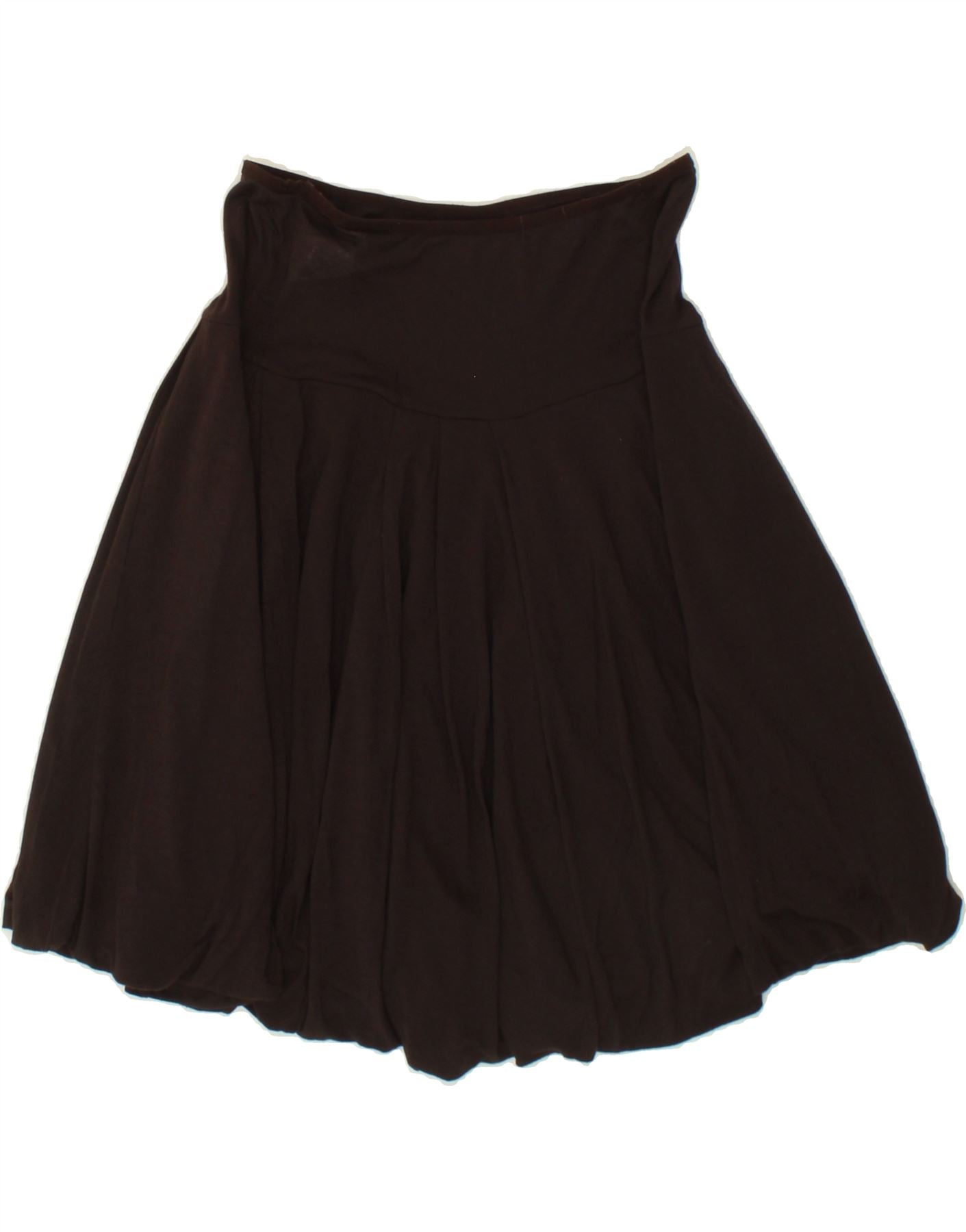 image of BENETTON Womens Pleated Ruffle Skirt Small W28  Brown Modal