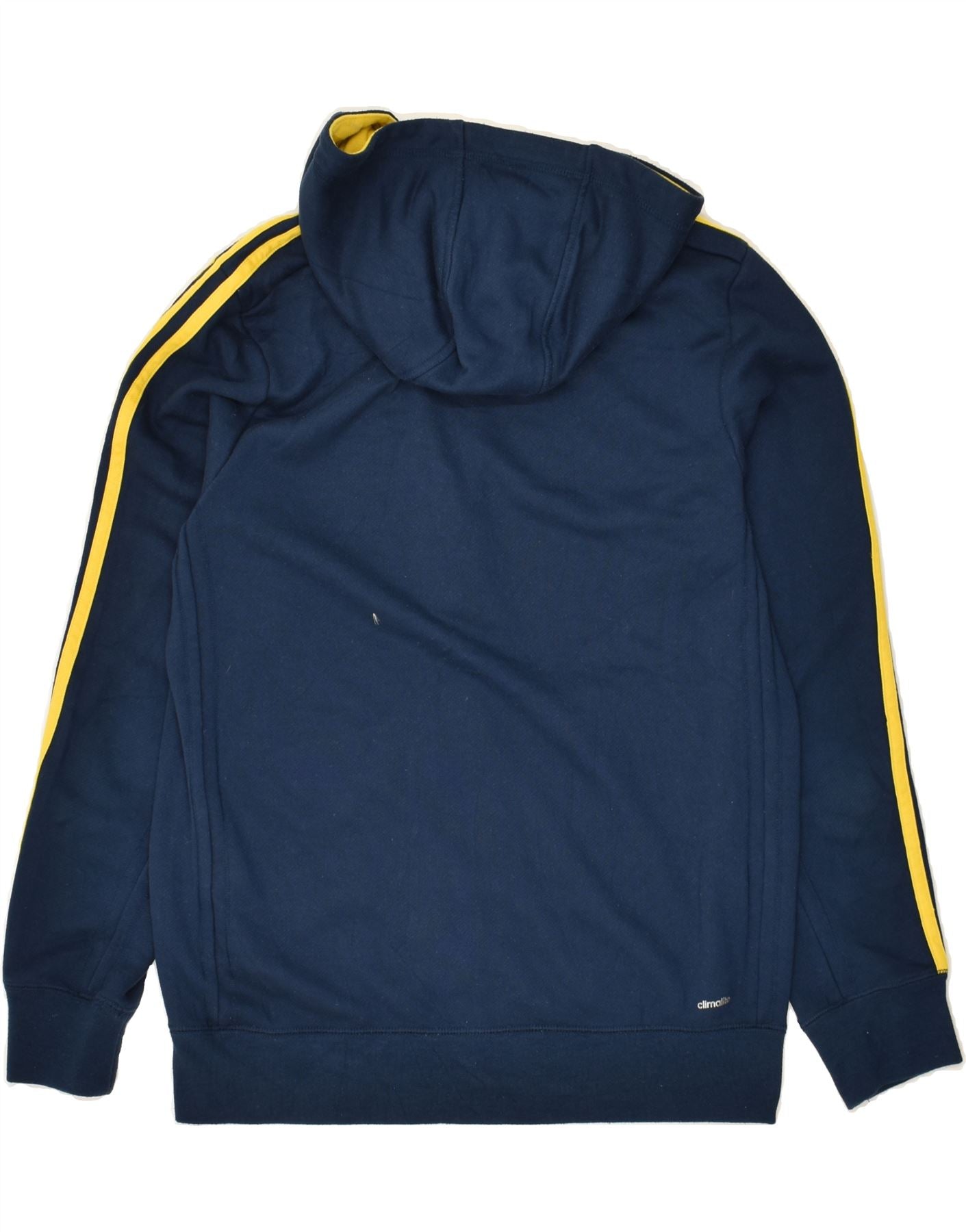 ADIDAS Boys Climalite Graphic Zip Hoodie Sweater 13-14 Years Navy Blue