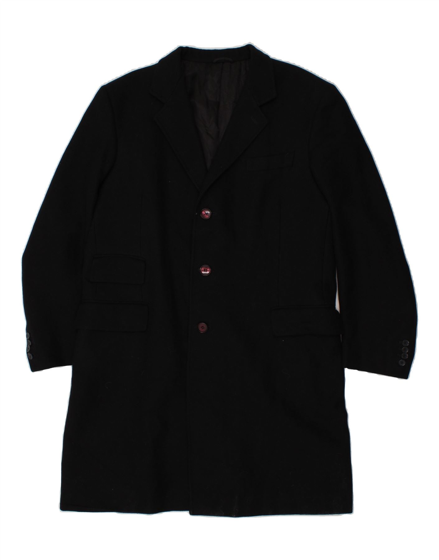 Image of ERMENEGILDO ZEGNA Mens Overcoat UK 40 Large Black