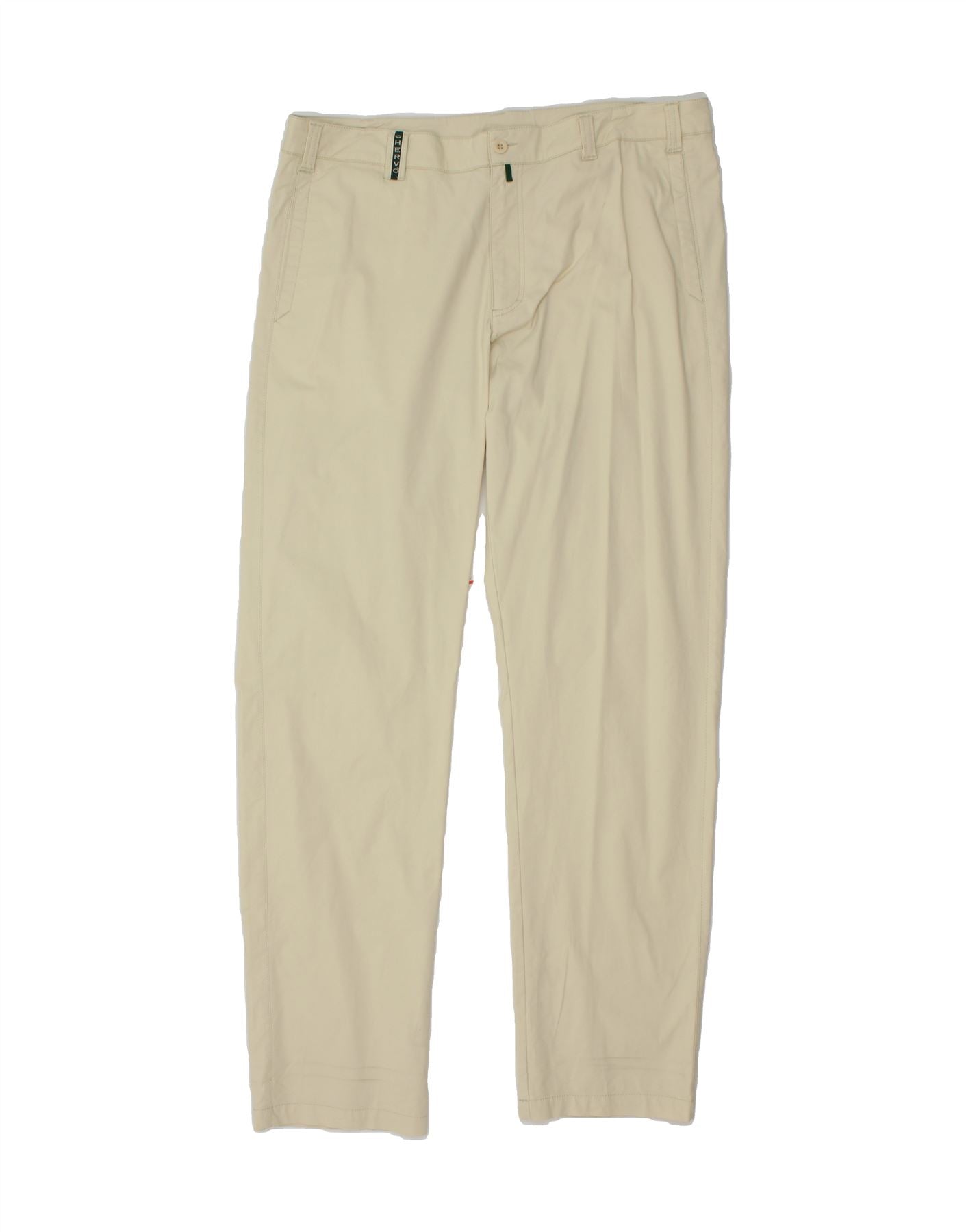 image of CHERVO Mens Slim Chino Trousers IT 56 3XL W38 L34  Off White Cotton