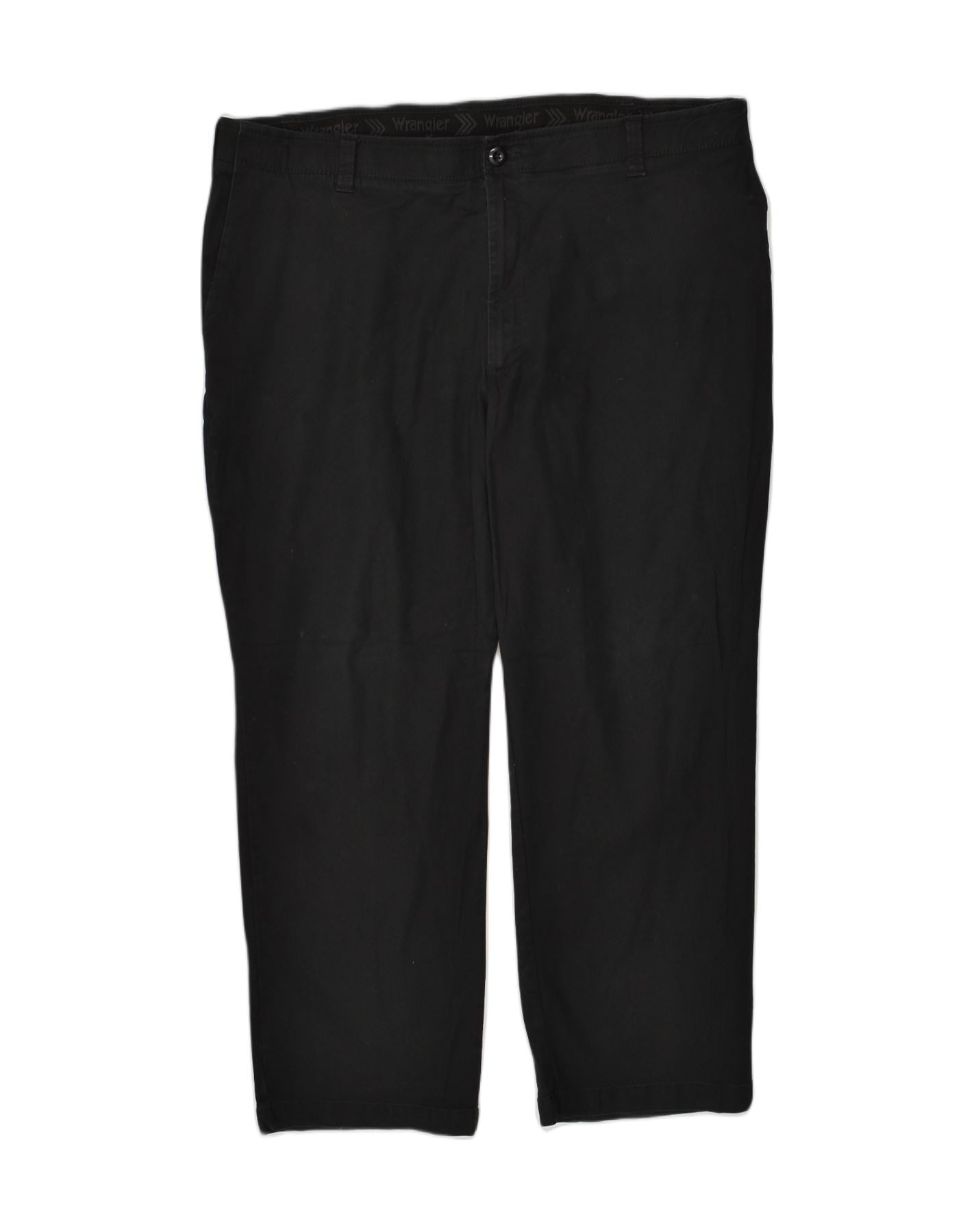 image of WRANGLER Mens Slim Casual Trousers W42 L30 Black Cotton