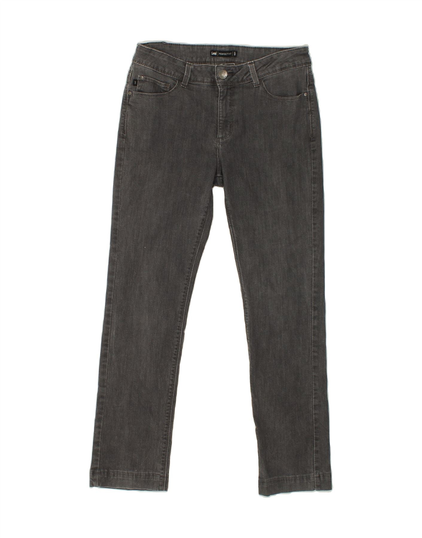 image of LEE Womens Slim Jeans W32 L30 Grey Cotton