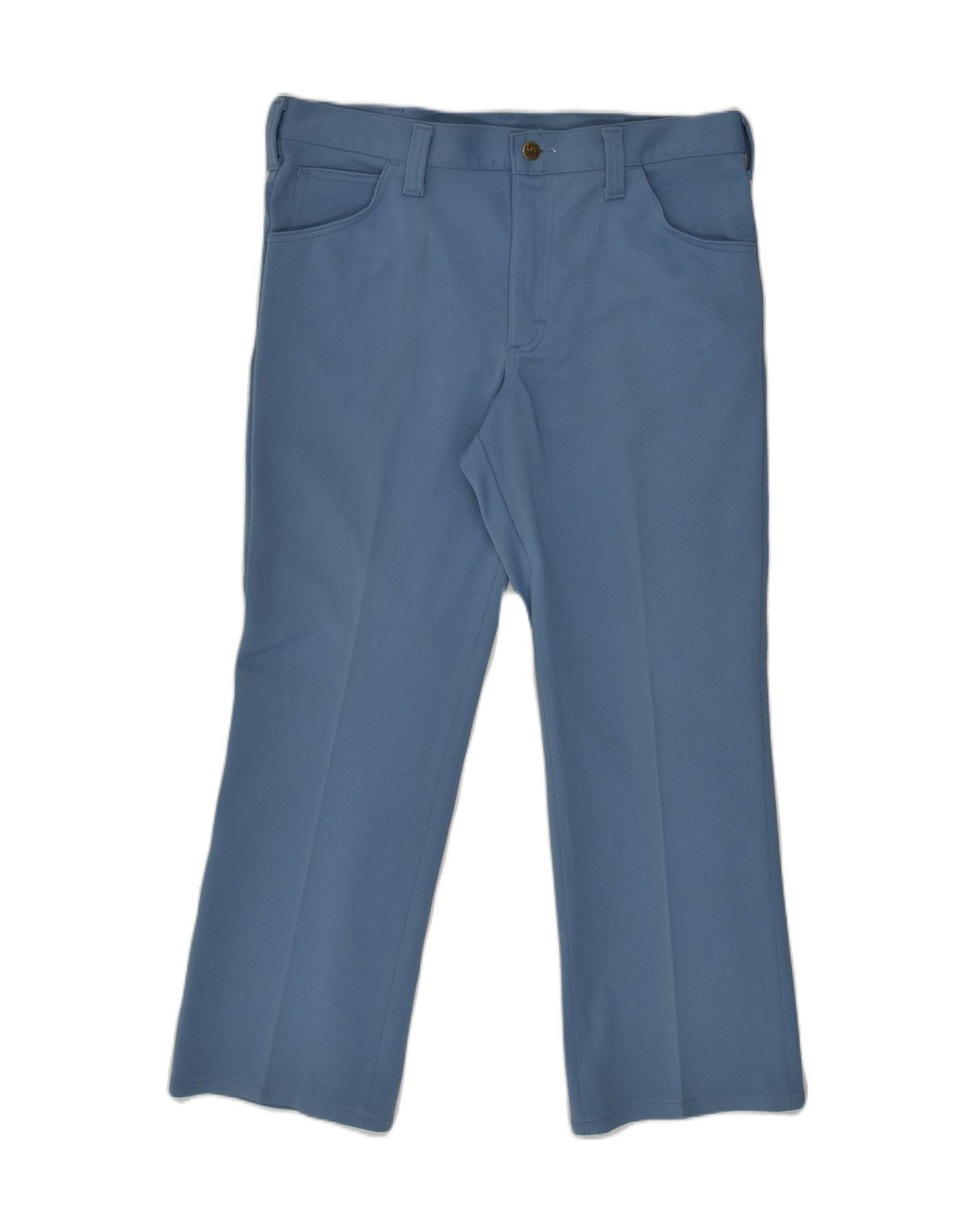 Image of LEE Mens Straight Casual Trousers W36 L28 Blue Polyester