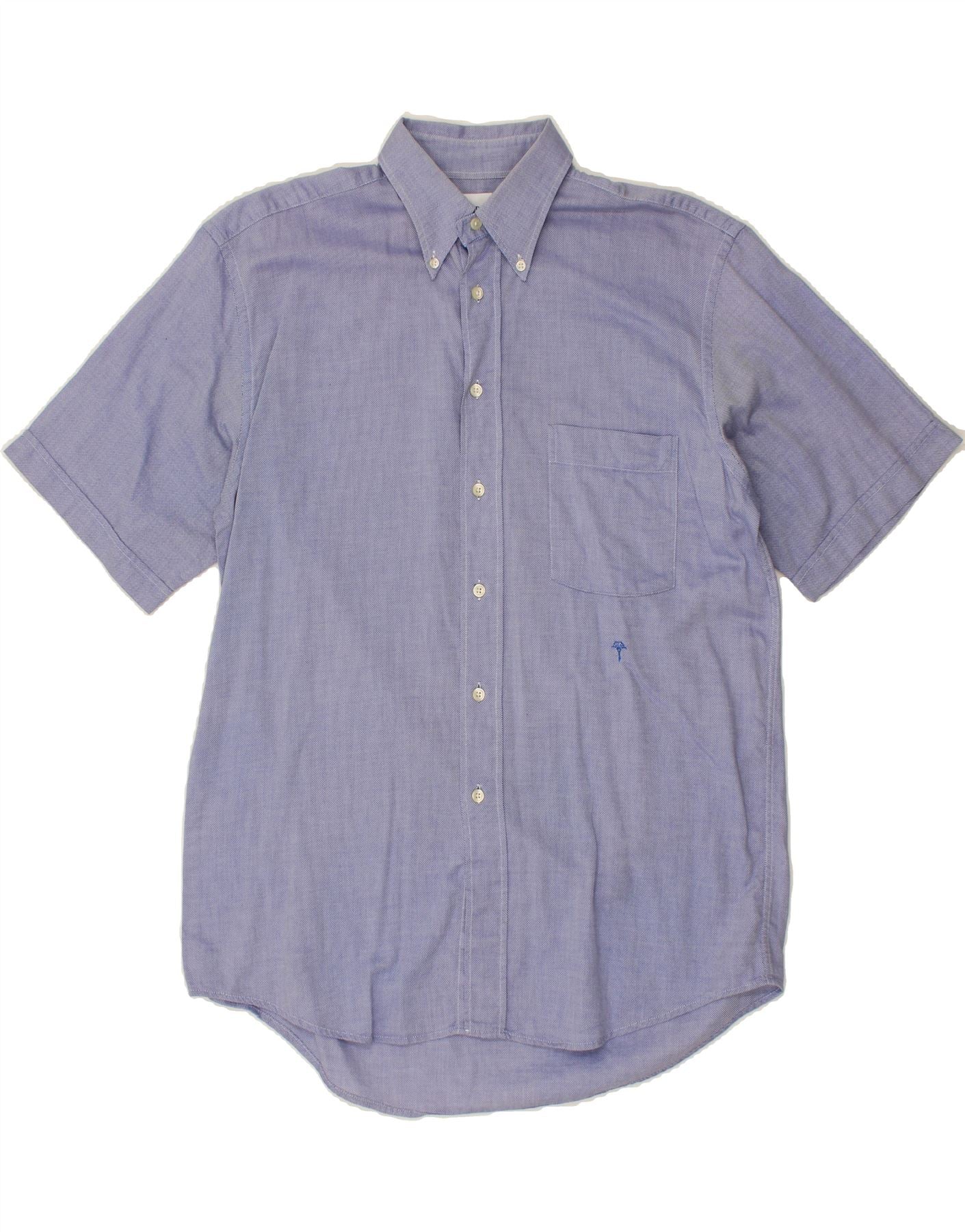 image of JOOP Mens Short Sleeve Shirt Size 41 16 Large Blue Cotton