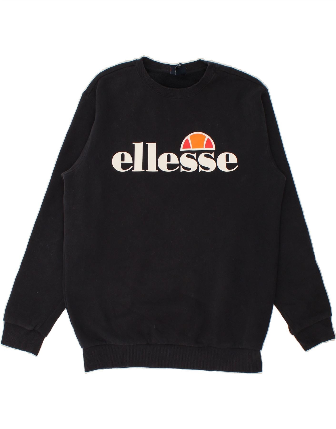 image of ELLESSE Mens Graphic Sweatshirt Jumper XL Navy Blue Cotton