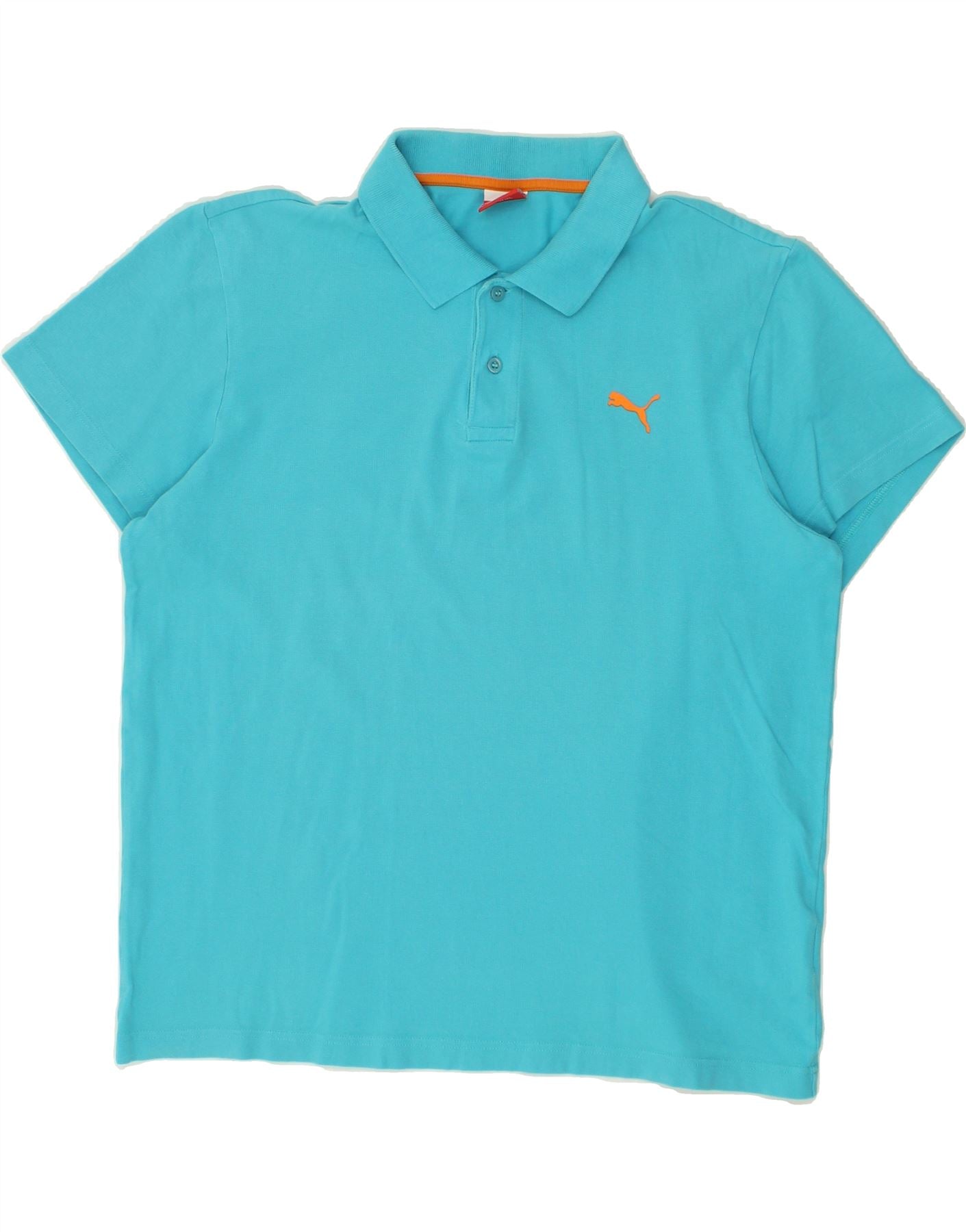 image of PUMA Mens Polo Shirt Large Blue Cotton