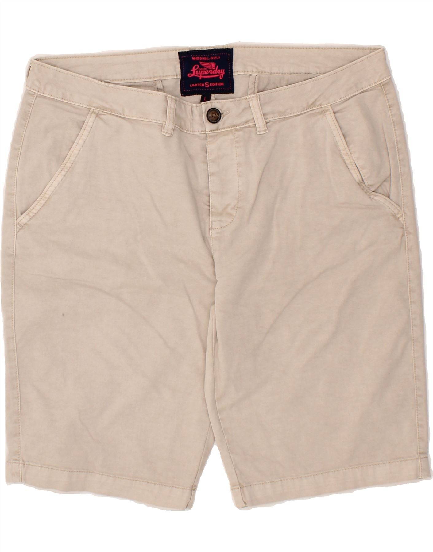 Image of SUPERDRY Womens Chino Shorts Large W34 Beige Cotton