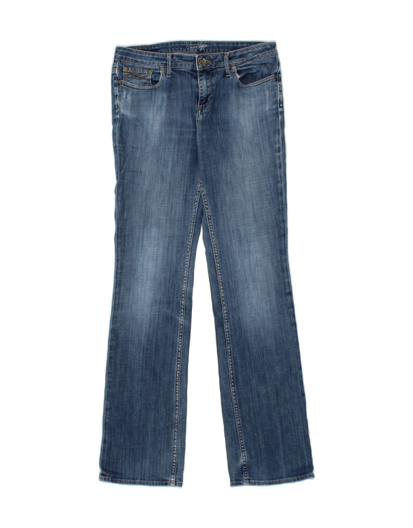 image of TOMMY HILFIGER Womens Straight Jeans W30 L34  Navy Blue Cotton