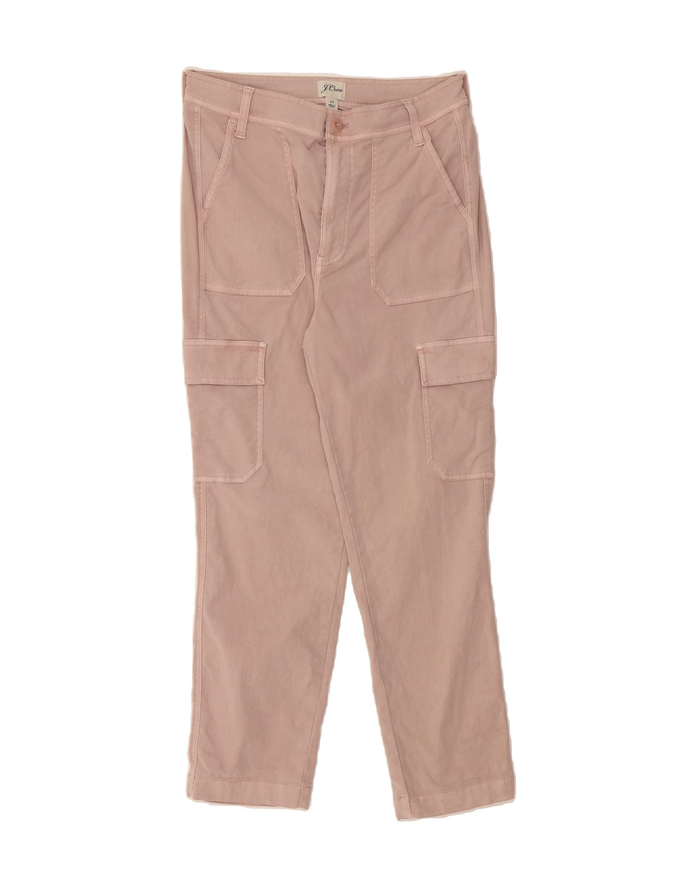 image of J. CREW Womens Tapered Cargo Trousers W27 L26 Pink Cotton
