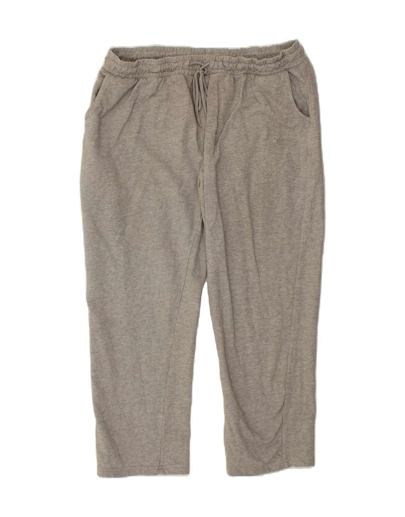 image of VINTAGE Mens Tracksuit Trousers 3XL Grey Cotton