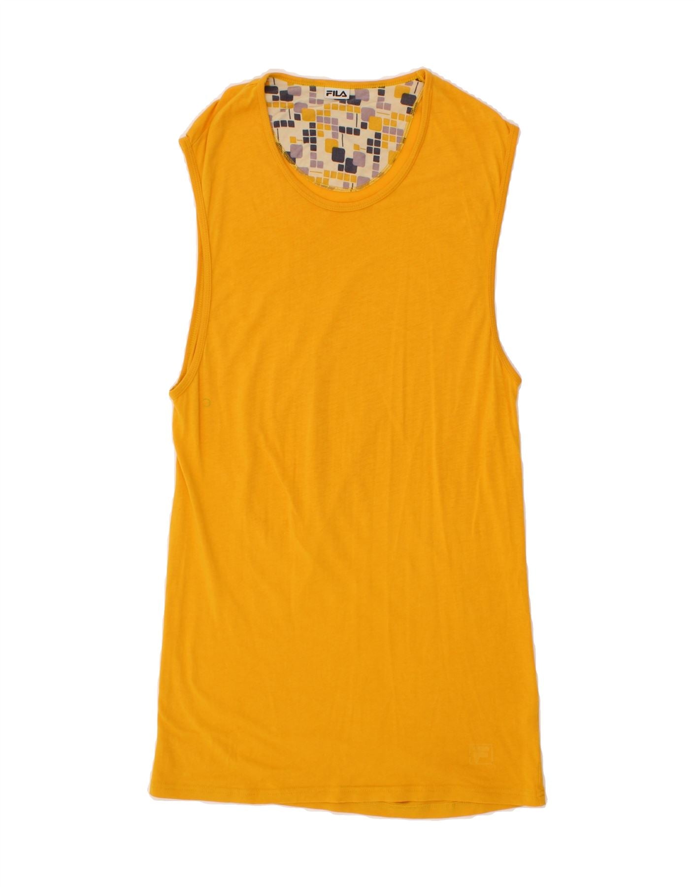 image of FILA Womens Sleeveless T-Shirt Dress UK 12 Medium Yellow