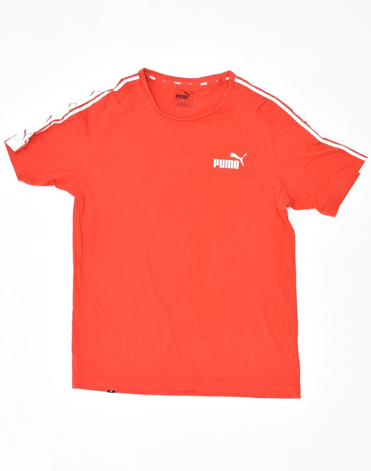 image of PUMA Mens T-Shirt Top Small Red Cotton